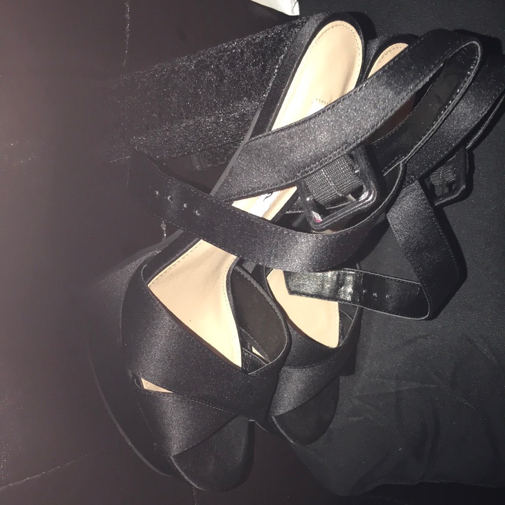 Nina black glitter heels